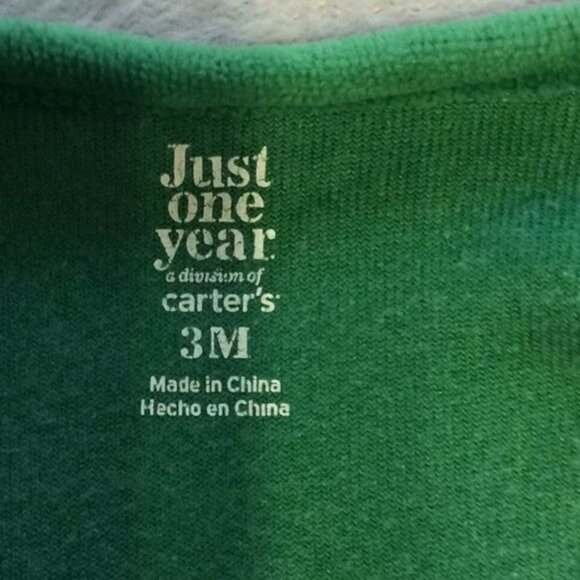 JUST One Year Green Christmas Sleeper 12-18 Months - Picture 3 of 4